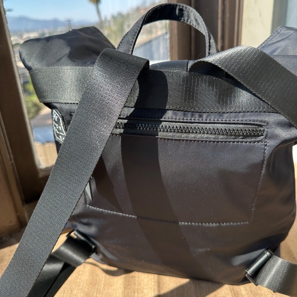 Leather Backpack Ally Capellino Mini Hoy Ally Capellino Mini Hoy Travel  Cycle Recycled Backpack In Black
